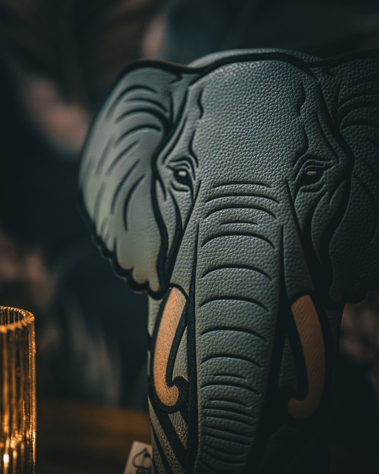 Elephant driver cover with a realistic design, featuring large ears and detailed facial features, perfect for golf clubs.