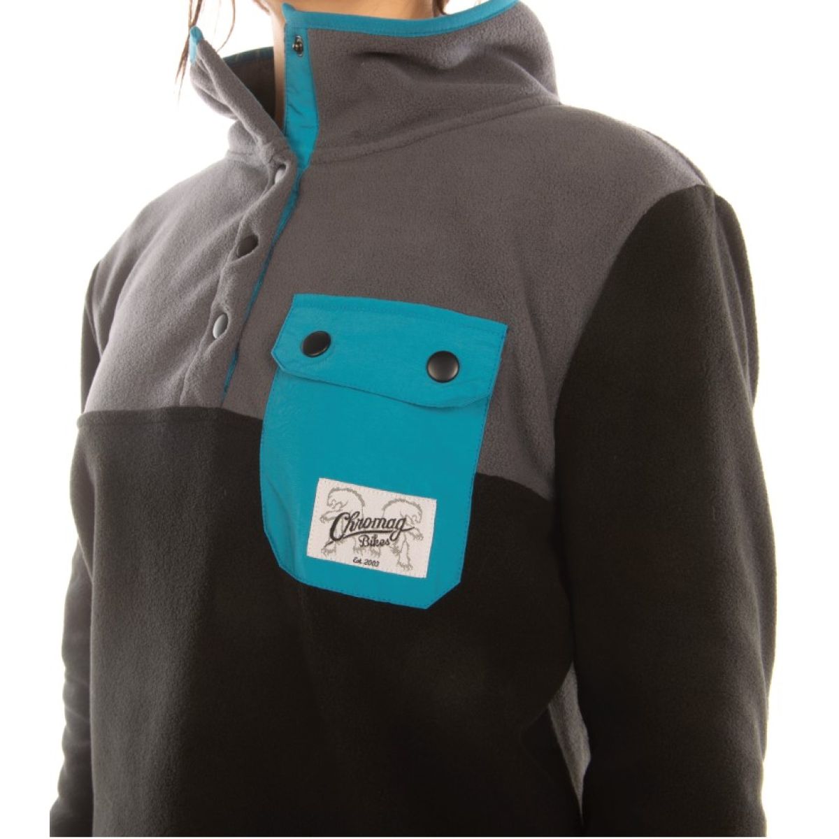 Chromag Apparel Sweater Womens Facet Fleece Navy Charcoal