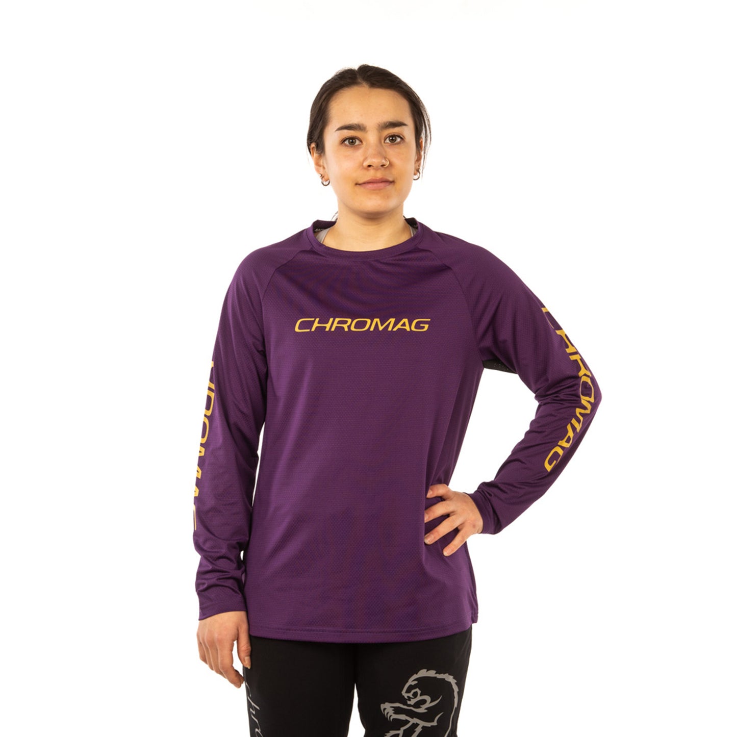 Chromag Apparel Jersey Ls Womens Dominion Start Purple - Gold