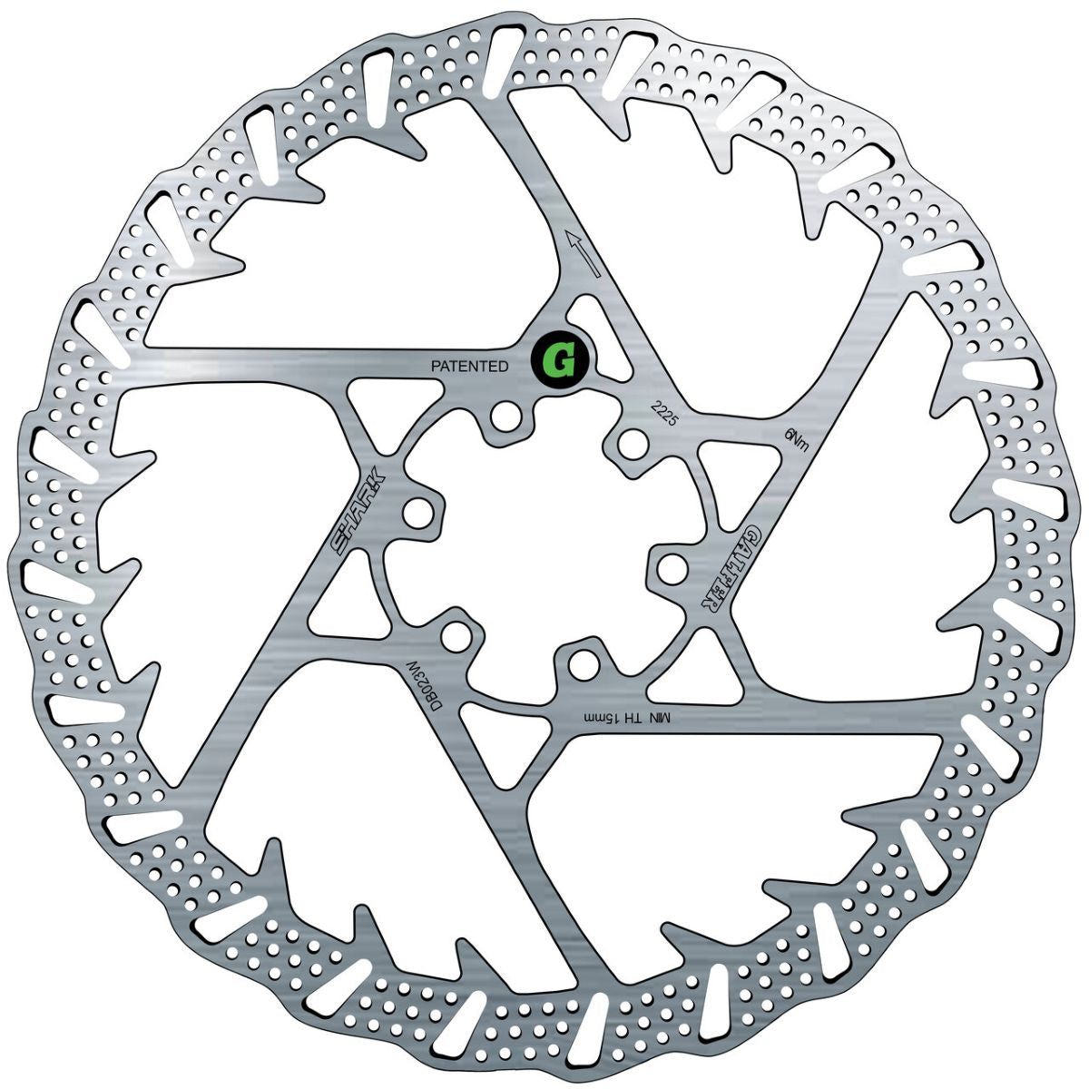 GALFER BRAKE ROTOR SHARK 160MM X 2.0MM MTB E-BIKE 6 BOLT