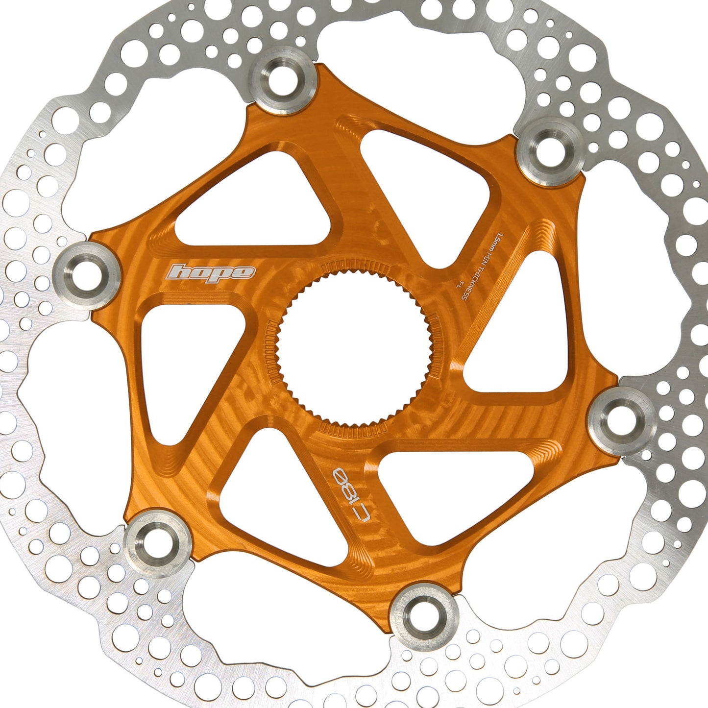 HOPE PART BRAKE MTB CENTRE LOCK DISC 180MM ORANGE