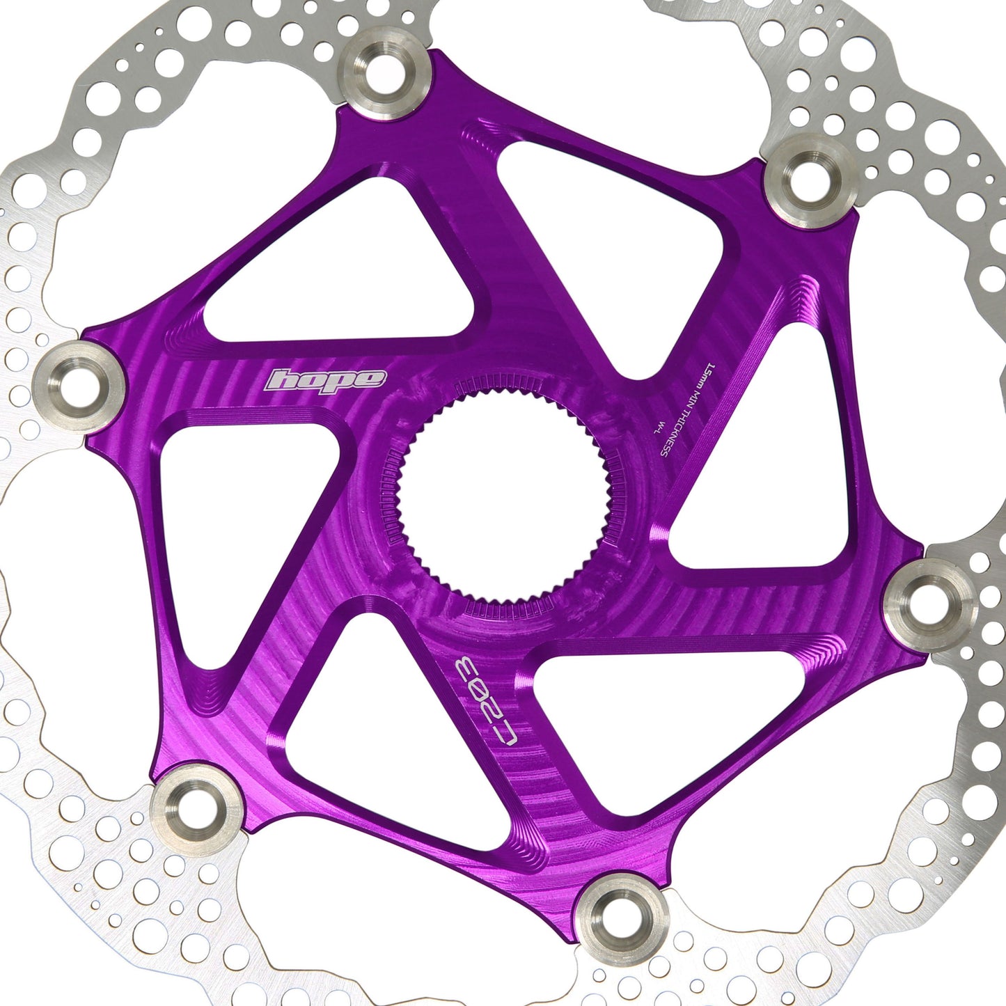 HOPE PART BRAKE MTB CENTRE LOCK DISC 203MM PURPLE