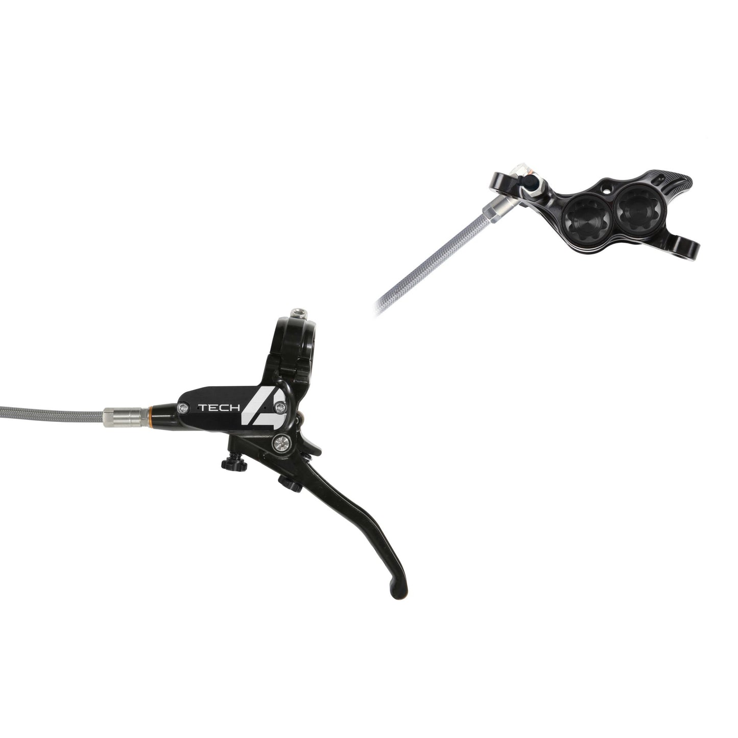 HOPE BRAKE TECH 4 E4 BRAIDED NO ROTOR BLACK/BLACK L/H