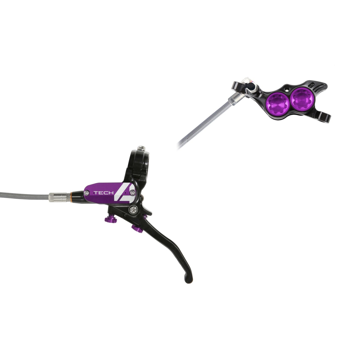 HOPE BRAKE TECH 4 E4 TRESSÉ SANS ROTOR NOIR/VIOLET L/H