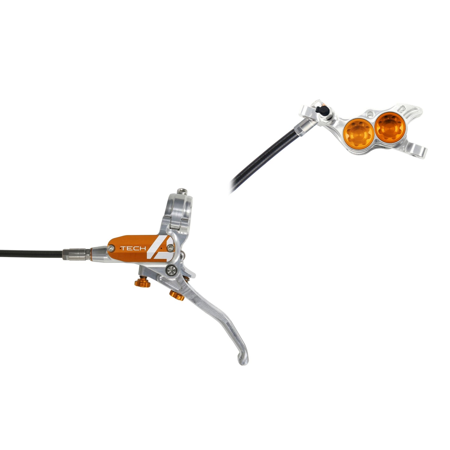 HOPE BRAKE TECH 4 E4 NO ROTOR SILVER/ORANGE L/H