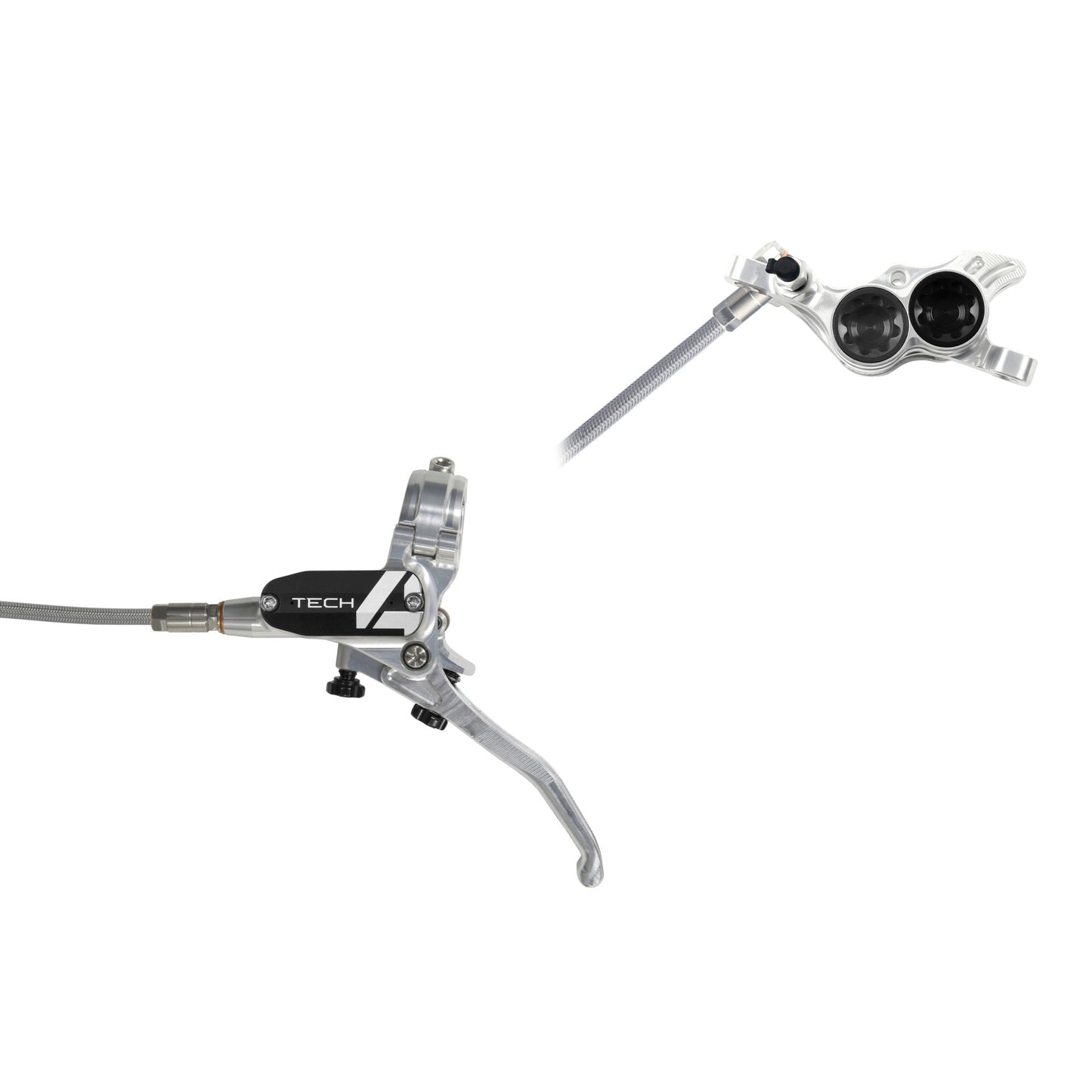 HOPE BRAKE TECH 4 E4 TRESSÉ SANS ROTOR ARGENT/NOIR G/H
