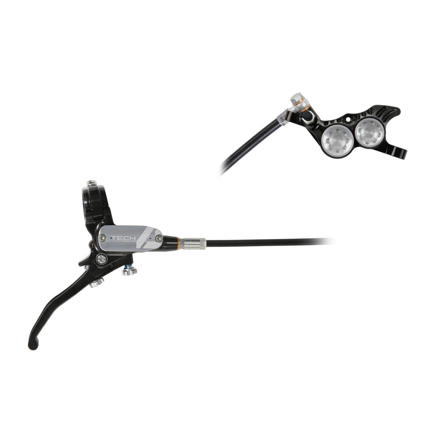 HOPE BRAKE TECH 4 V4 NO ROTOR BLACK/SILVER R/H