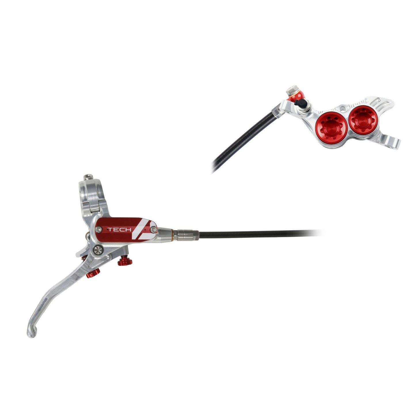 HOPE BRAKE TECH 4 V4 NO ROTOR SILVER/RED R/H