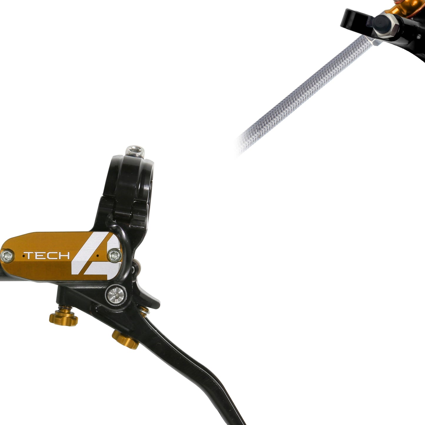 HOPE BRAKE TECH 4 X2 - NO ROTOR - BLACK/BRONZE- BRAIDED - L/H