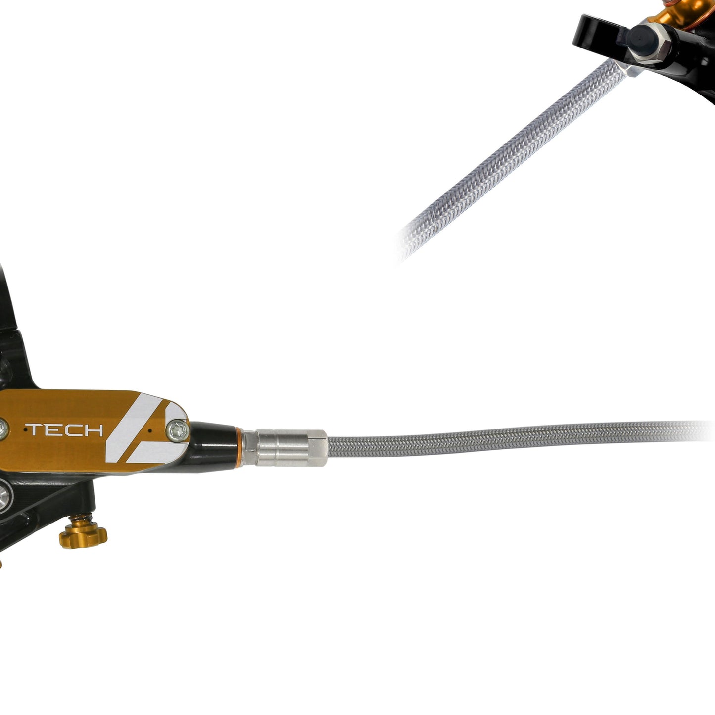 HOPE BRAKE TECH 4 X2 - NO ROTOR - BLACK/BRONZE- BRAIDED - R/H
