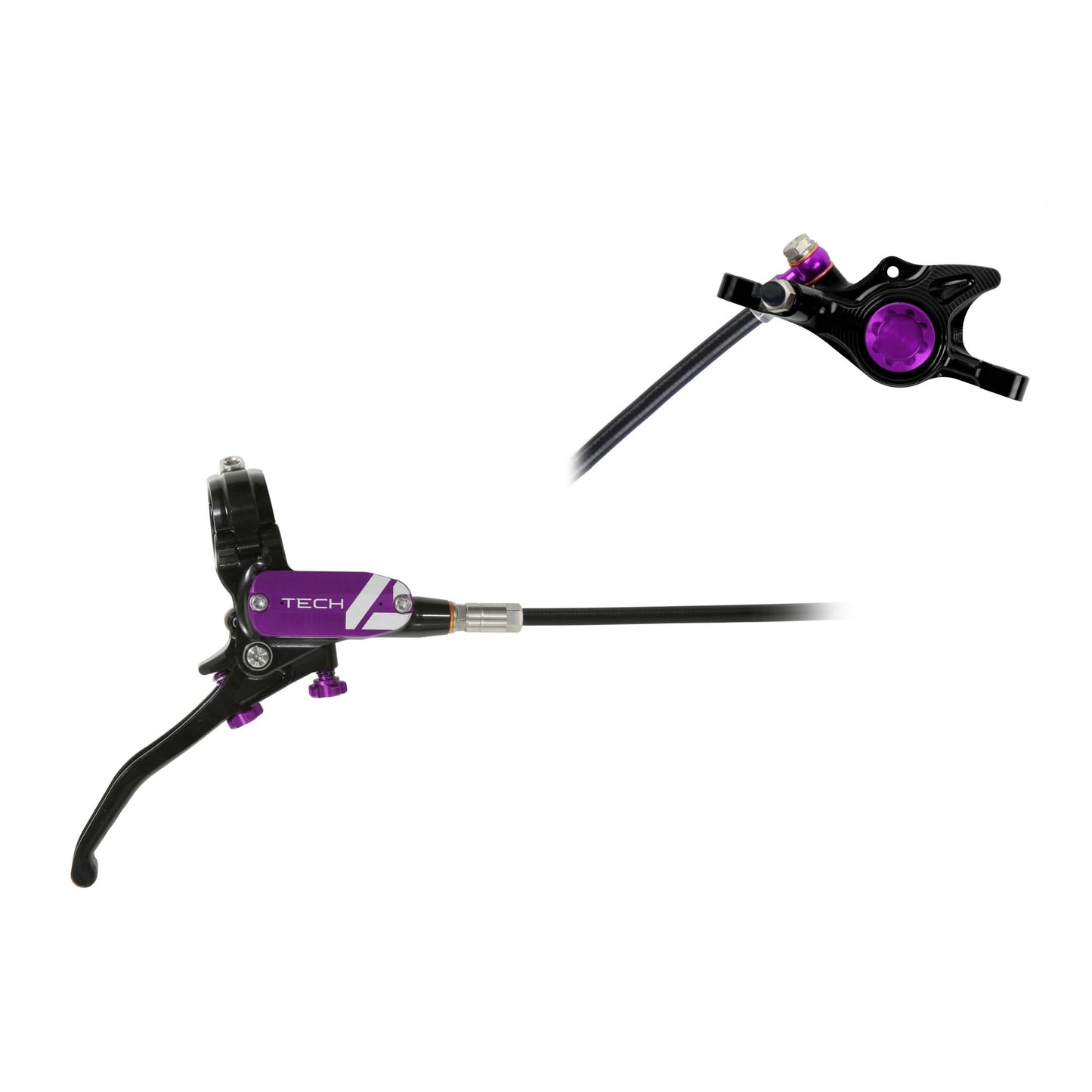 HOPE BRAKE TECH 4 X2 NO ROTOR BLACK/PURPLE R/H