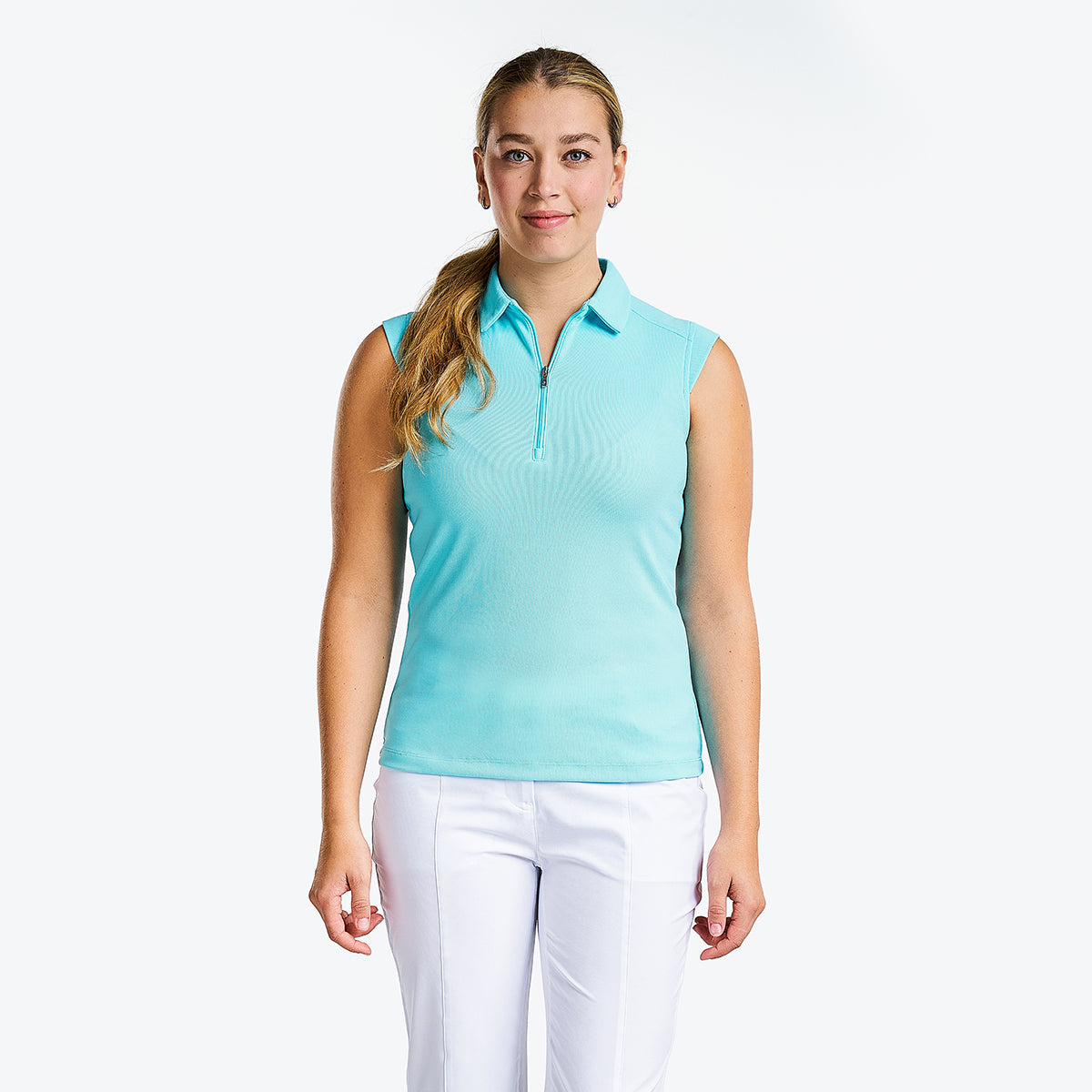 Nikki Sleeveless Polo Curacao Blue