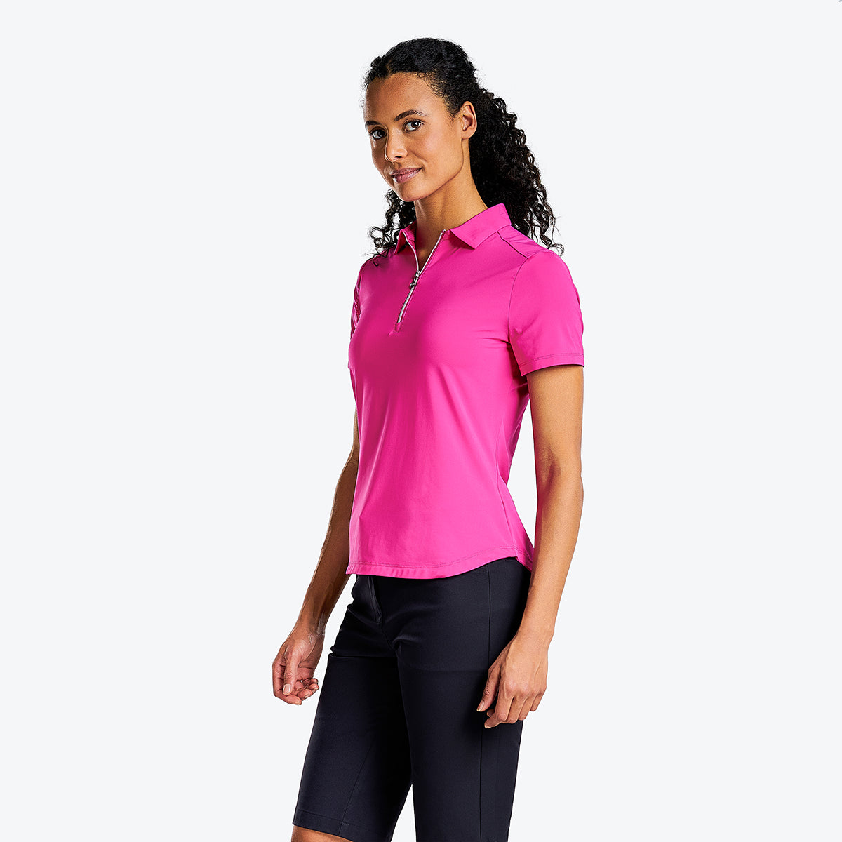 Naila Short Sleeve Polo Magenta