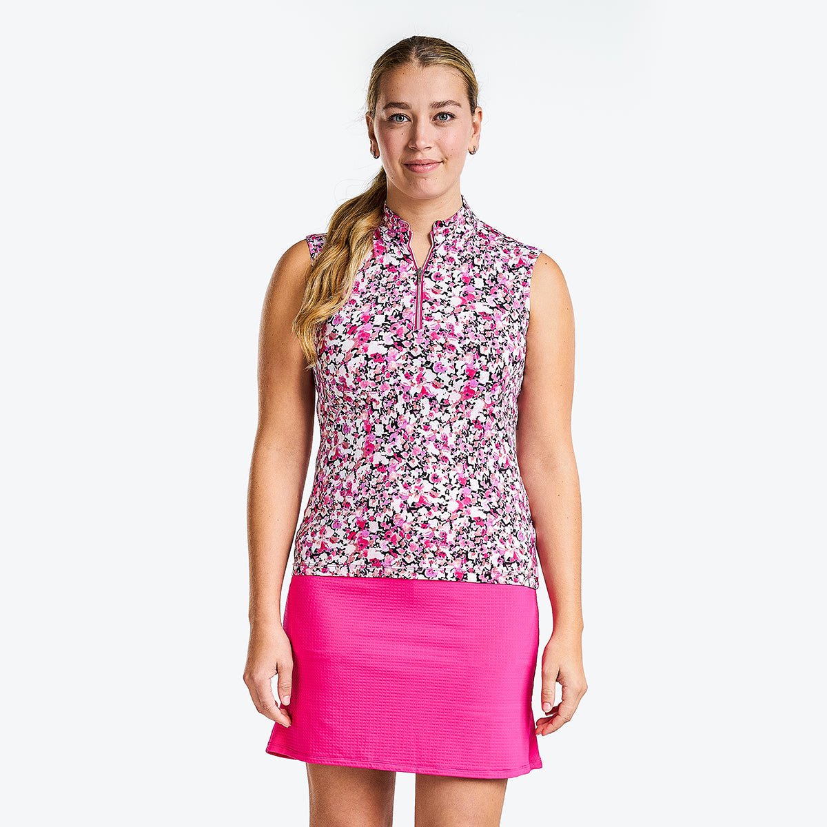 Linsay Sleeveless Mock Magenta