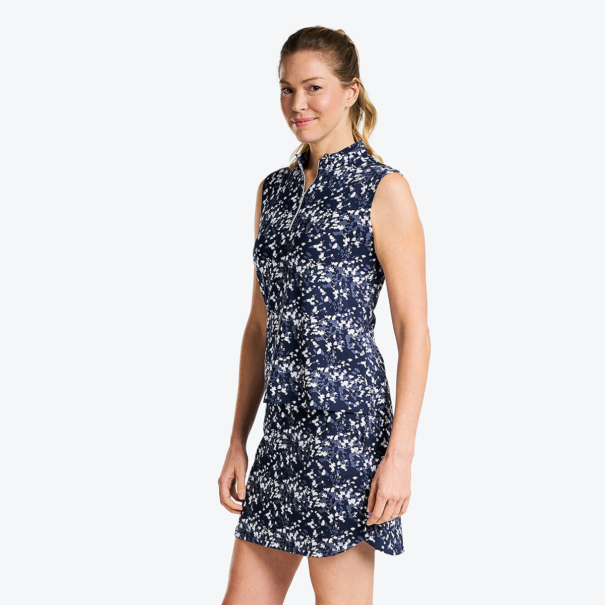 Lian Sleeveless Mock Navy