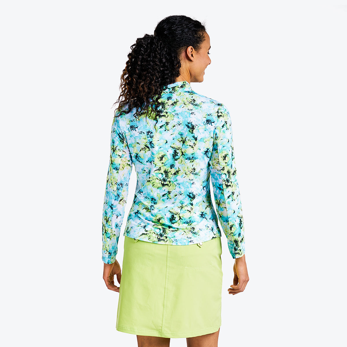Laurisa Long-Sleeve Mock Curacao Blue