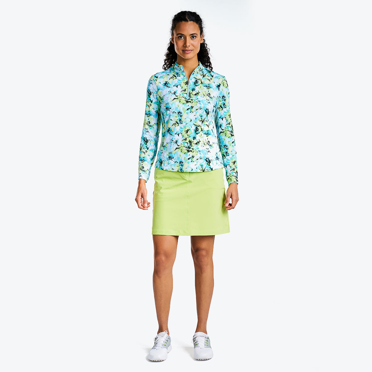 Laurisa Long-Sleeve Mock Curacao Blue