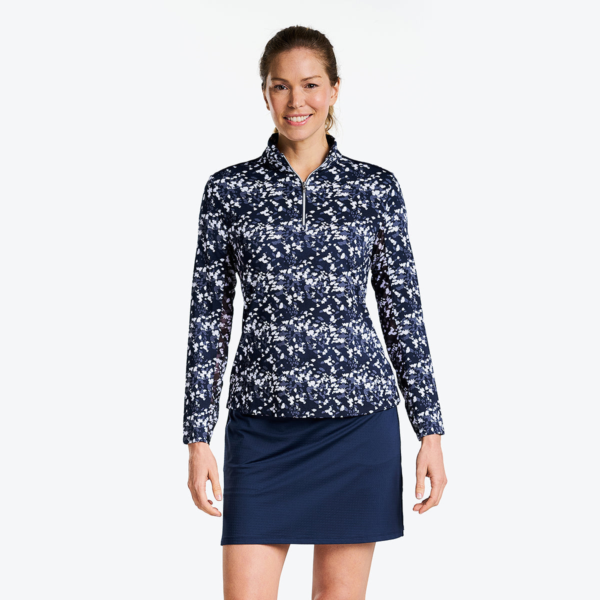 Lorna Long Sleeve Mock Navy