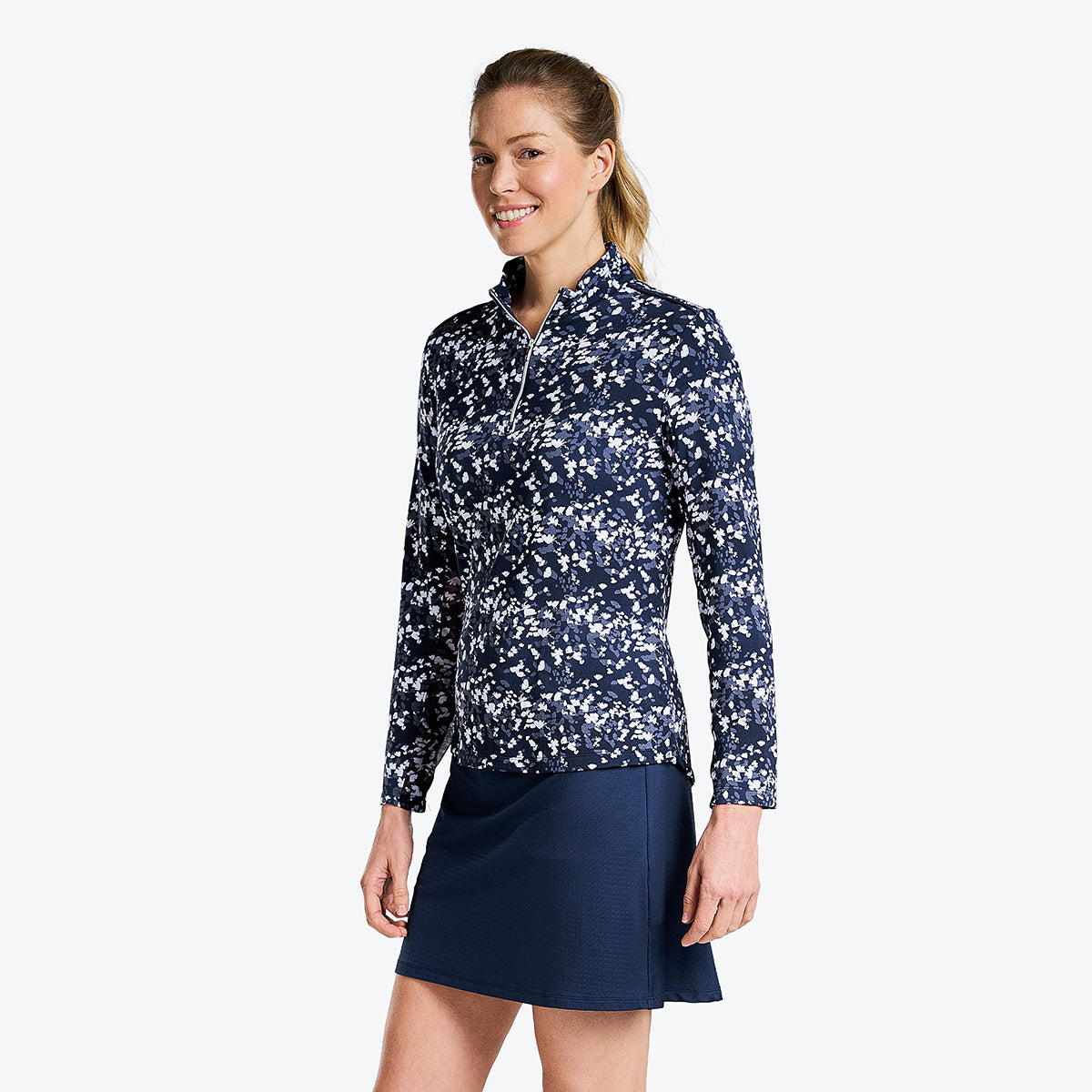 Lorna Long Sleeve Mock Navy