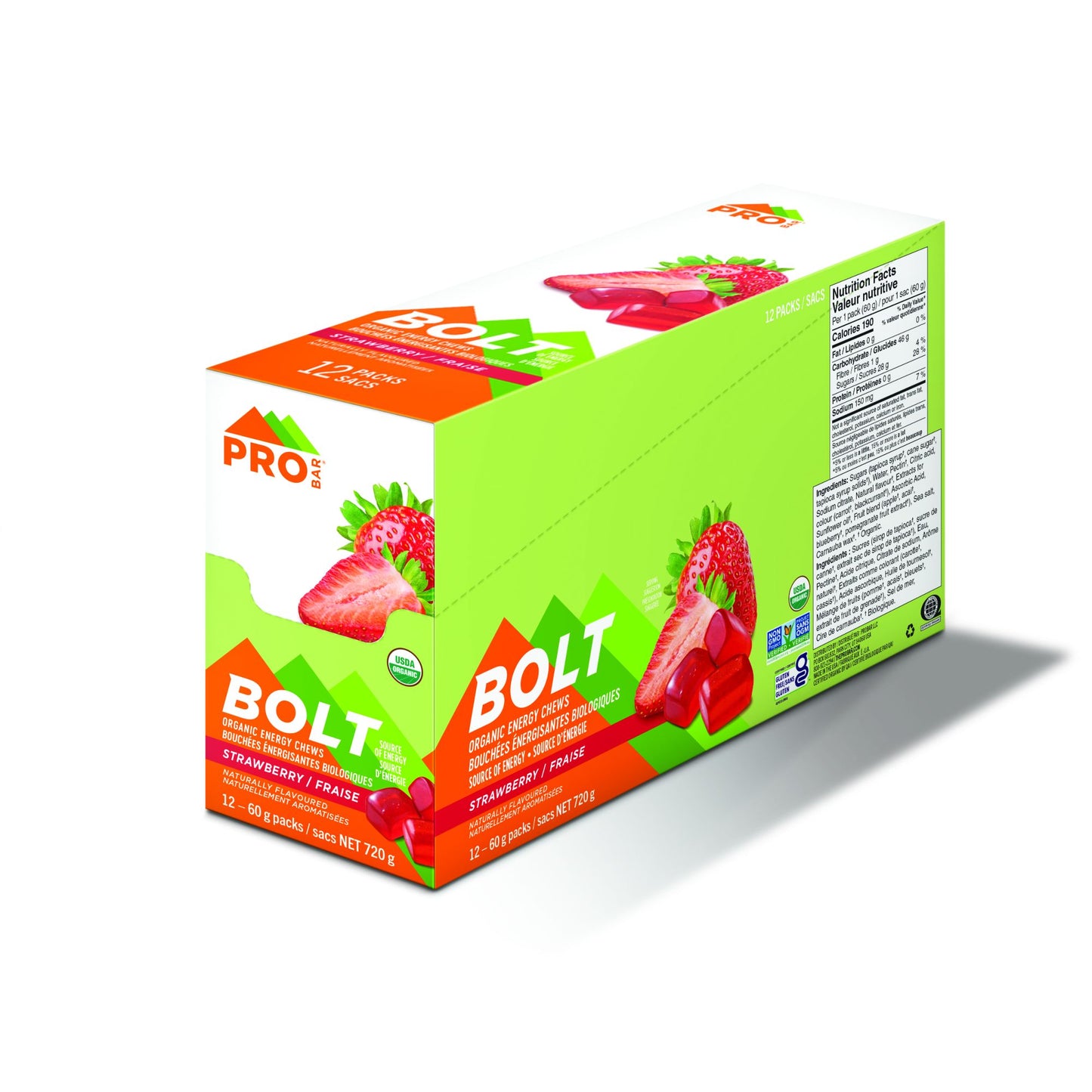 PROBAR BOLT ENERGY CHEWS STRAWBERRY (12 UNIT CASE)
