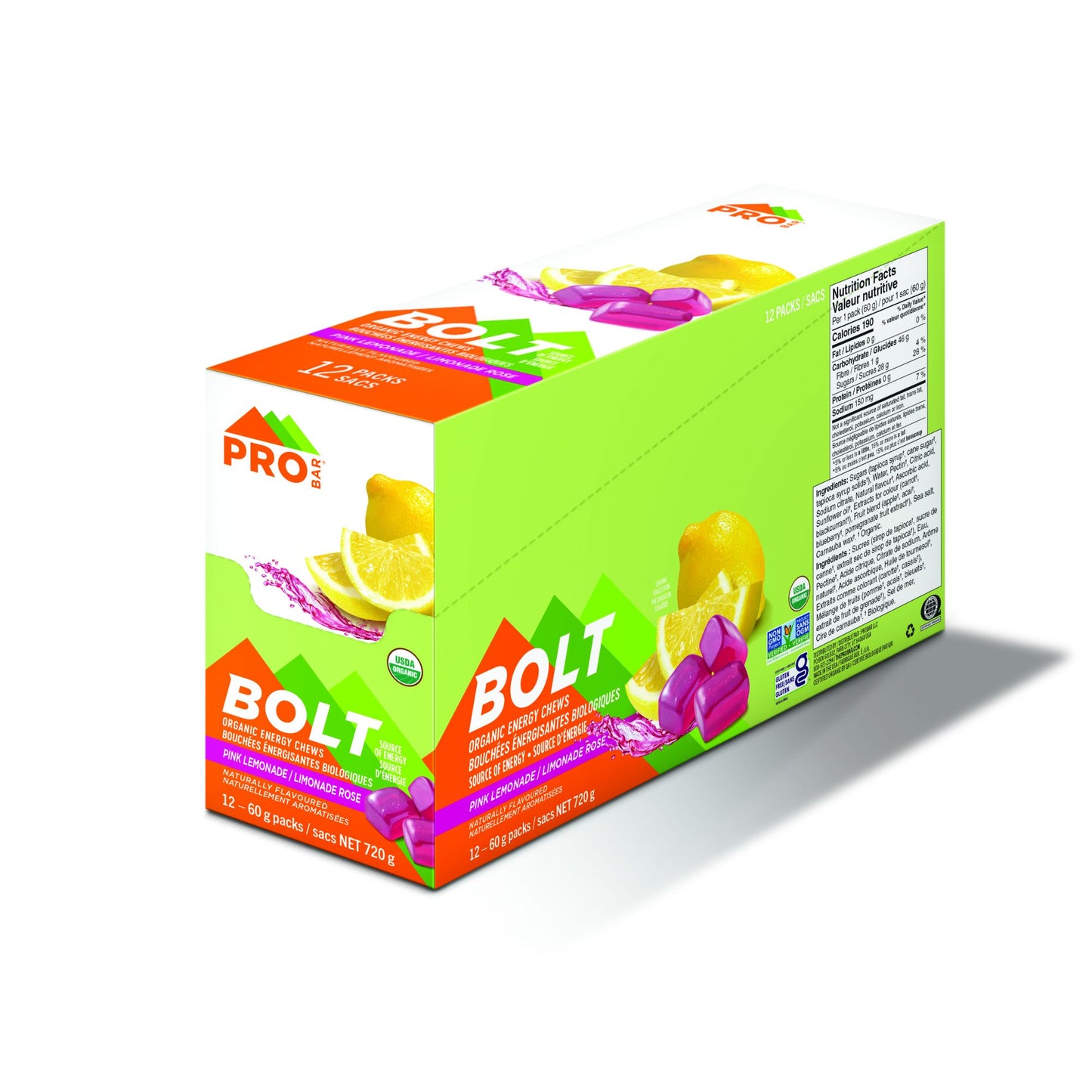 PROBAR BOLT ENGERY CHEWS PINK LEMONADE (12 UNIT CASE)
