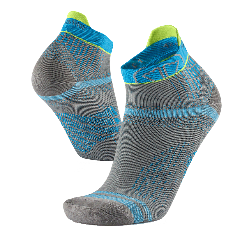 SIDAS Run Feel Running Socks - Grey & Turquoise