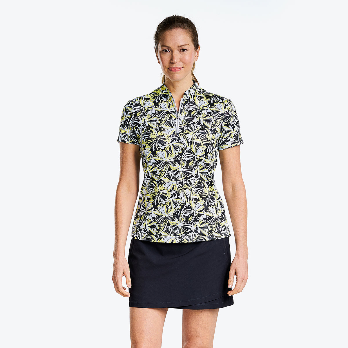 Ursula Short Sleeve Mock Black