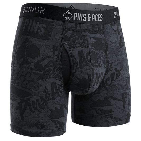 2UNDR x P&A Swing Shift 6" Box Briefs - Graffiti Splatter