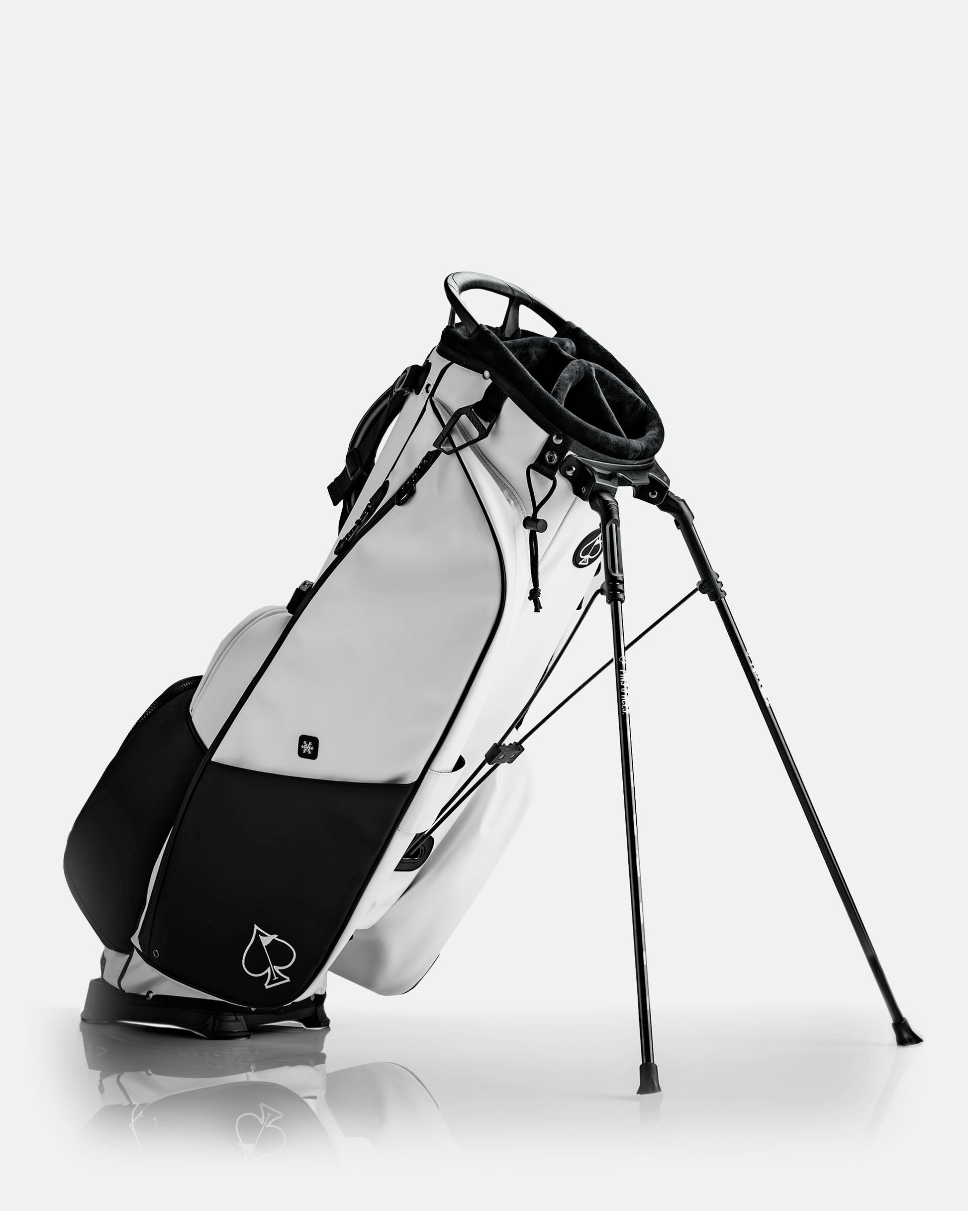 Stylish Player Preferred Golf Bag in black and white with a sleek design and sturdy stand for golfers who want to stand out.