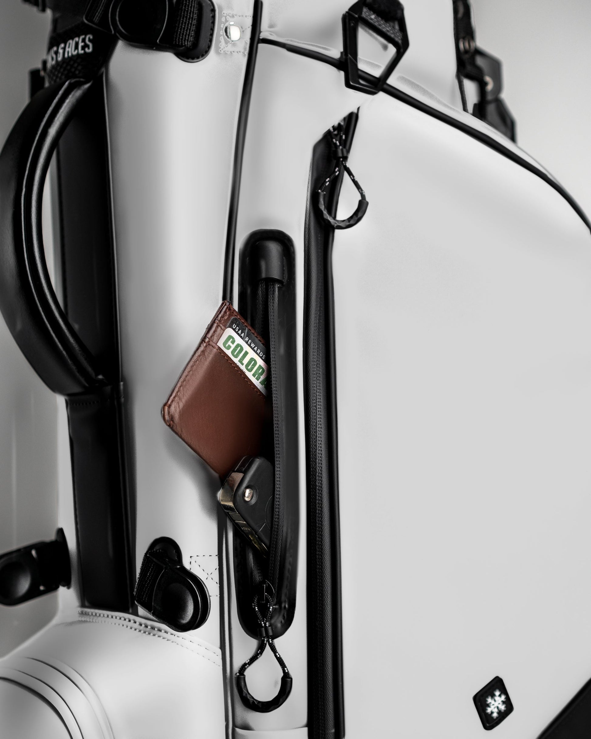 Stylish Player Preferred Golf Bag in Domino design featuring a sleek exterior and convenient storage pockets.