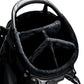 Top view of the Player Preferred Golf Bag in Obsidian, showcasing a plush, black interior with multiple club dividers.