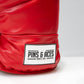 Red boxing glove driver cover for golf clubs, featuring a sleek design and durable material.