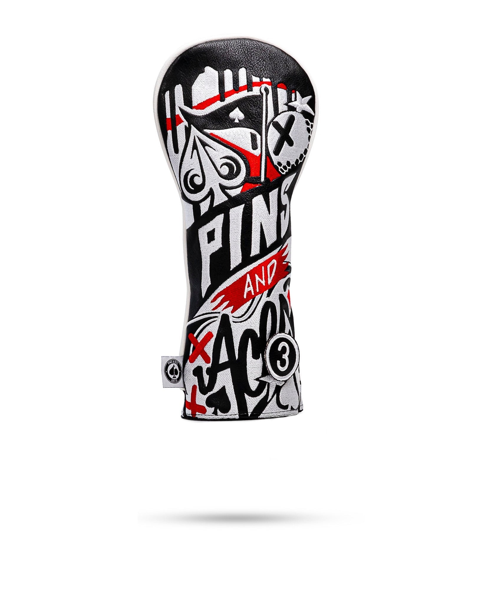 Colorful graffiti-style fairway cover featuring vibrant street art designs, ideal for protecting golf clubs.