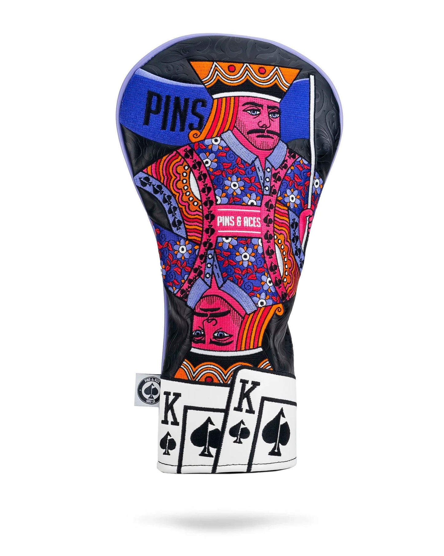 King of Spades golf driver cover featuring a sleek design and vibrant artwork.