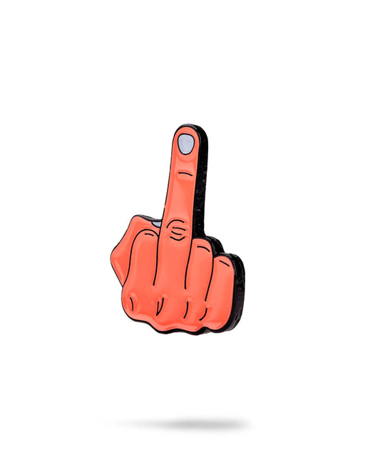 Middle finger-shaped ball marker for golf, featuring a playful design in a gold finish.