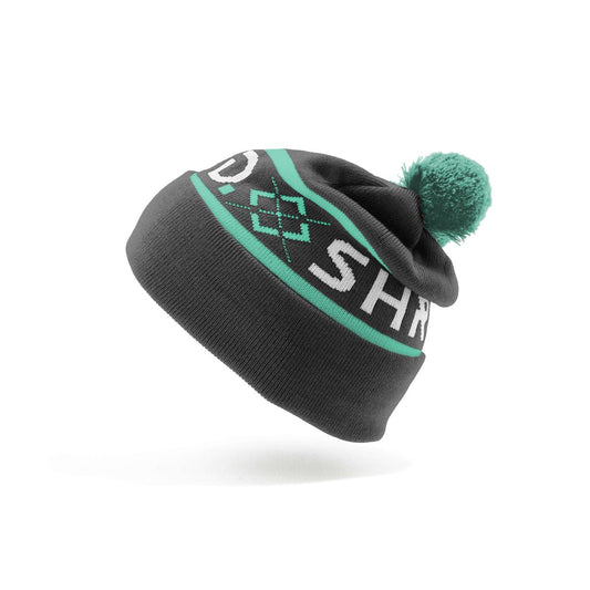 WOODSIDE BEANIE CHARCOAL/AQUA