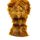 Lion Driver Cover - Soft plush golf club headcover shaped like a lion's head, featuring detailed facial features and a vibrant orange mane.