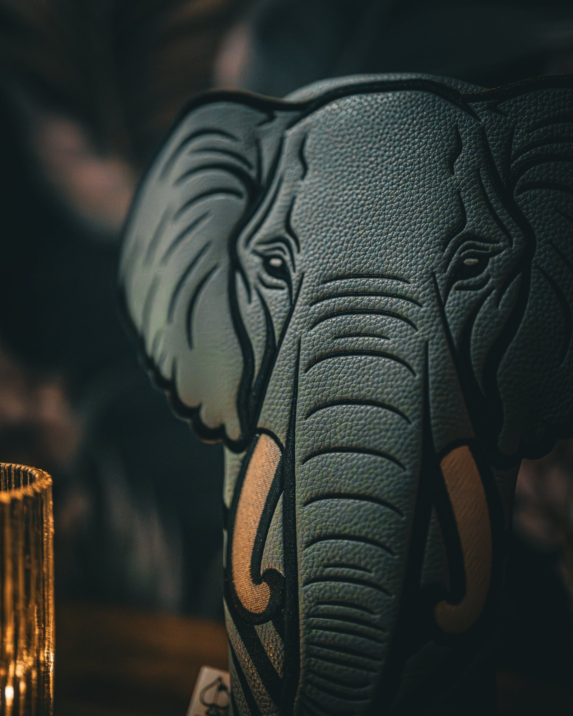 Elephant driver cover with a realistic design, featuring large ears and detailed facial features, perfect for golf clubs.