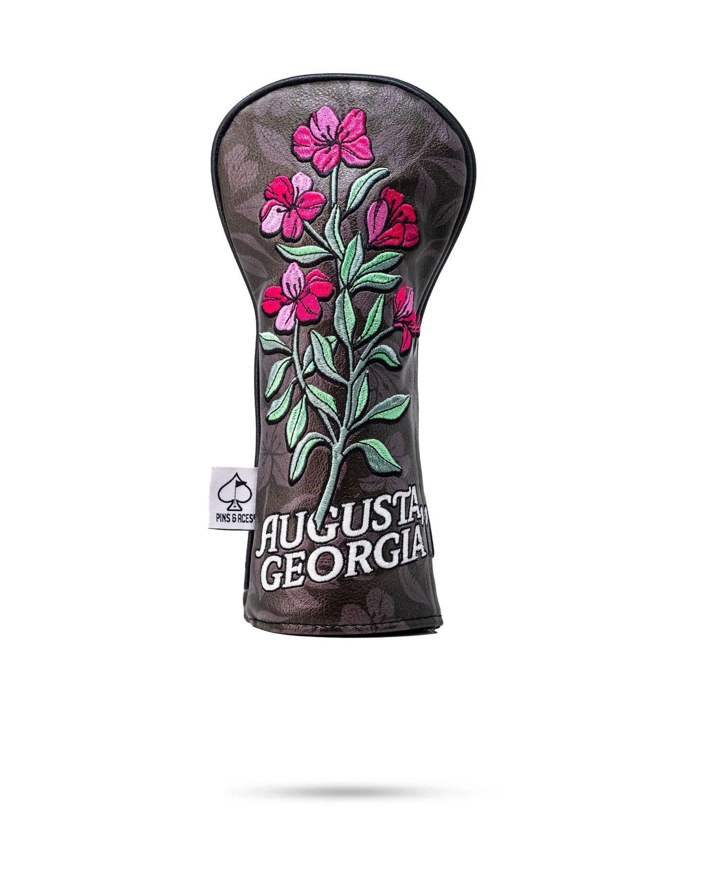 Hibiscus Bloom hybrid golf club cover with vibrant floral design on a white background.