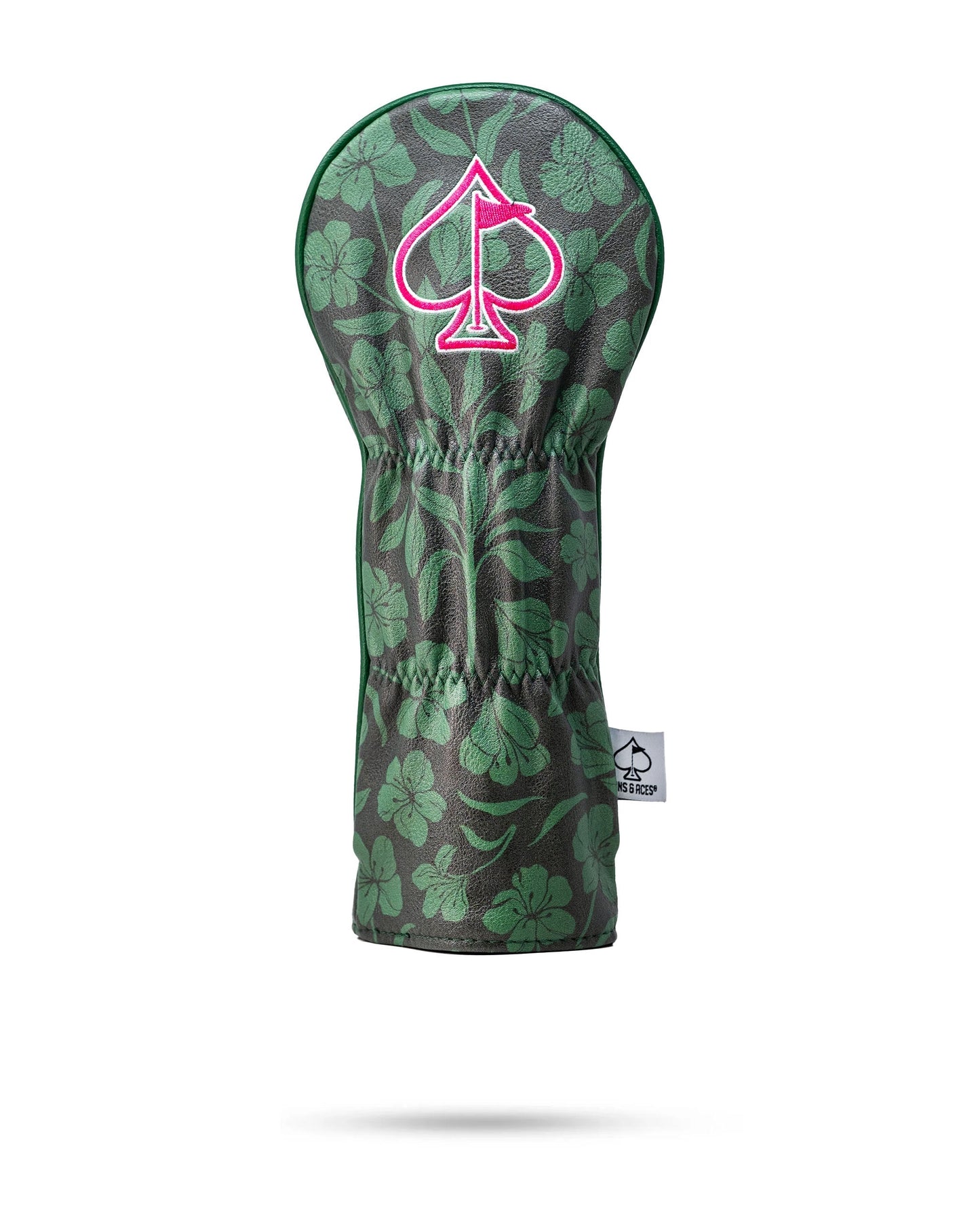 Hibiscus Bloom Fairway Cover featuring vibrant floral design on a white background, showcasing its durable fabric and stylish appearance.