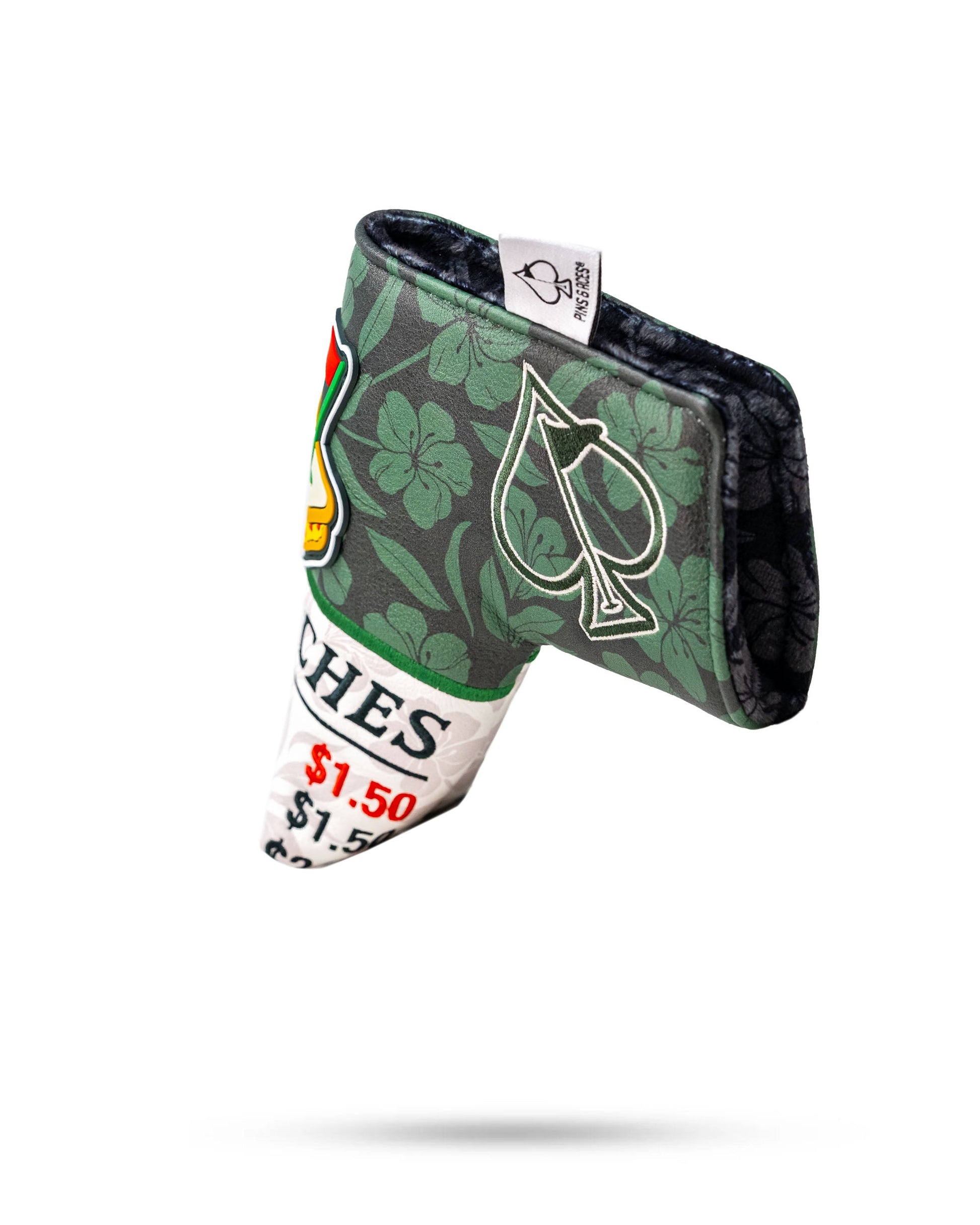 Augusta '25 Blade Putter Cover featuring a vibrant green design with intricate detailing and a secure fit for standard blade putters.