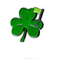 Shamrock-shaped ball marker with a smiling design for golf enthusiasts.