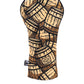 Bourbon barrel driver cover featuring a rustic wood design with a rounded top and open front for easy access.