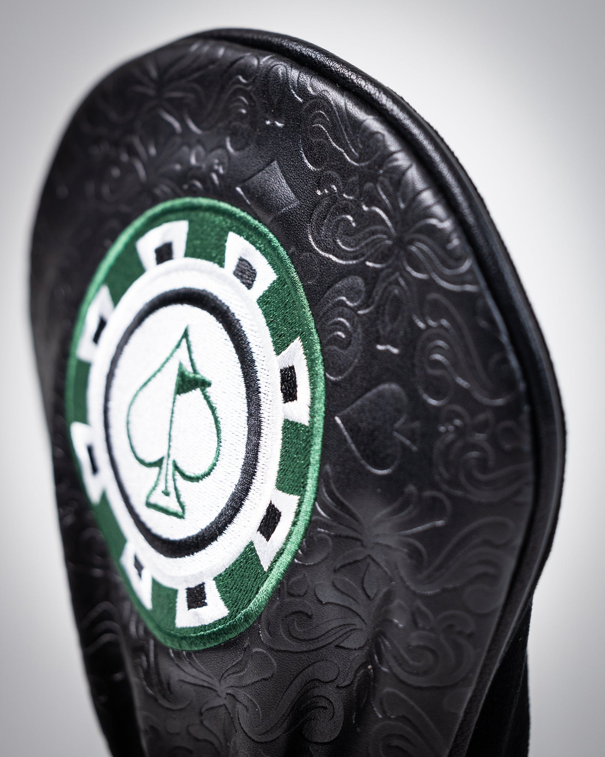 Blackjack driver cover featuring a sleek black design with a bold logo, ideal for protecting golf club drivers.
