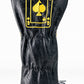 Black and gold queen of spades fairway cover with a sleek design and plush texture.
