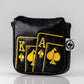 Black and gold Ace of Spades mallet putter cover featuring a sleek design and durable material.