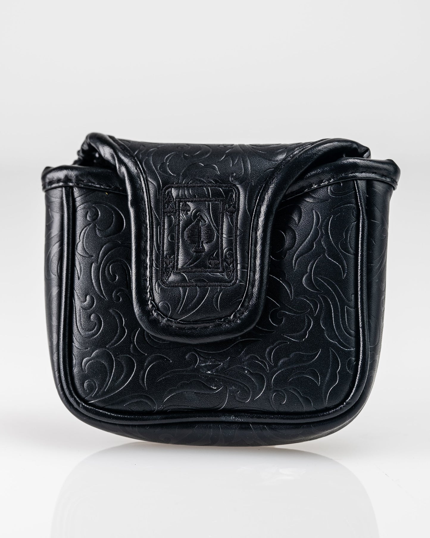 Blackout Ace of Spades mallet putter cover with a sleek black design and spade emblem.