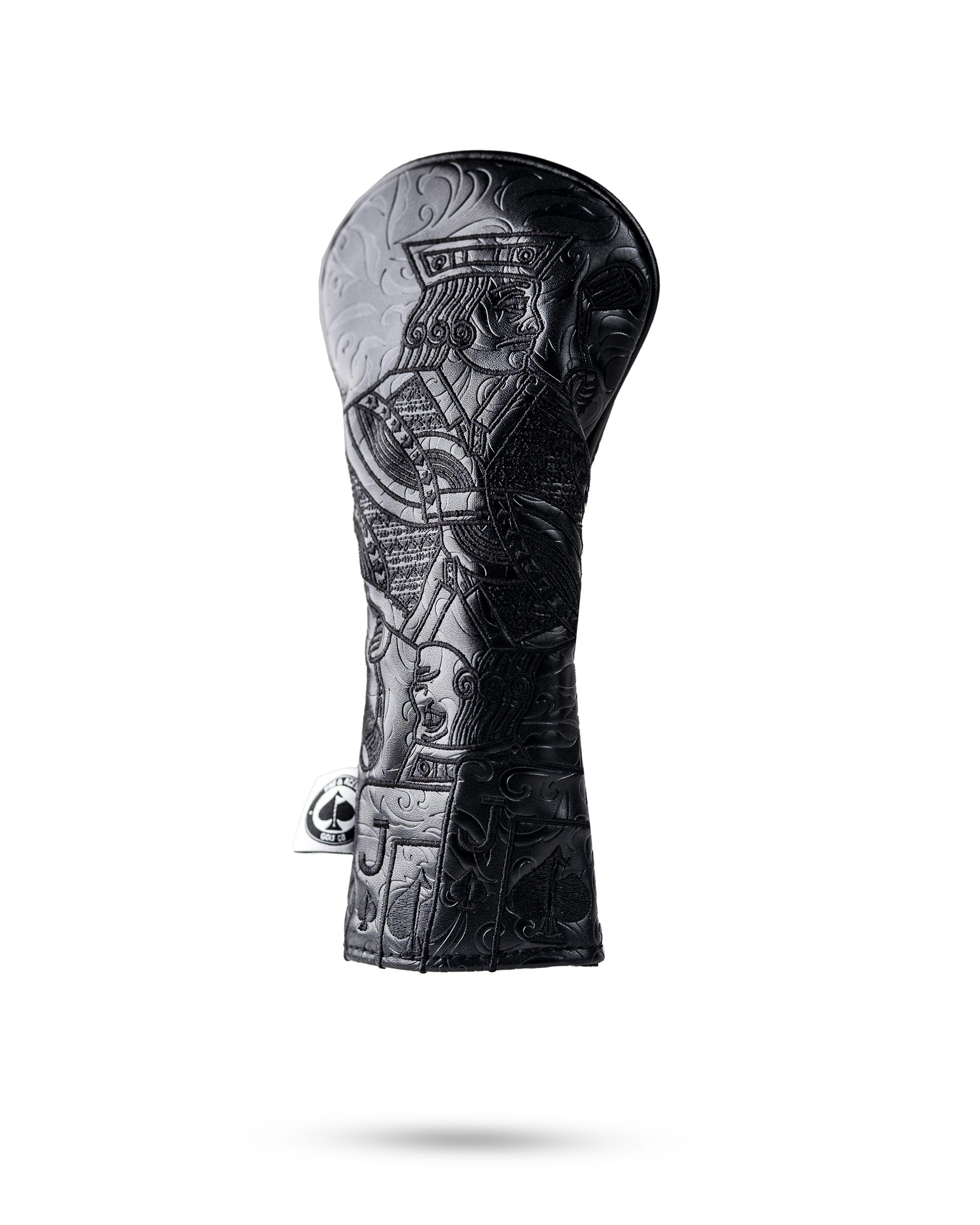 Blackout Jack of Spades hybrid golf club cover featuring intricate embossed design of the Jack of Spades.
