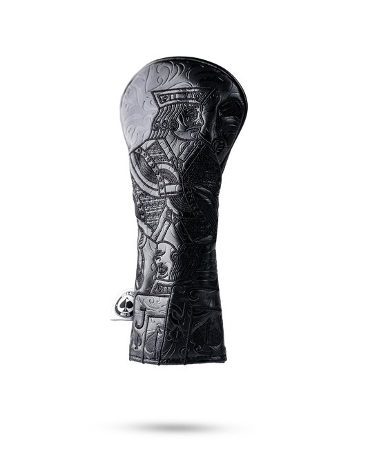 Blackout Jack of Spades hybrid golf club cover featuring intricate embossed design of the Jack of Spades.