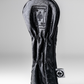 Blackout Jack of Spades hybrid golf club cover with embossed design, featuring a spade symbol and sleek black finish.